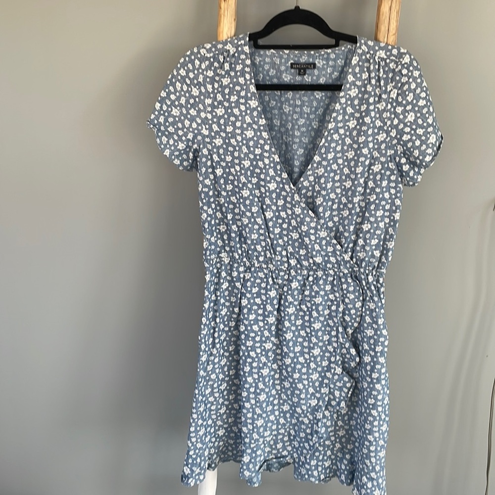 J Crew chambray Hawaiian Print Dress